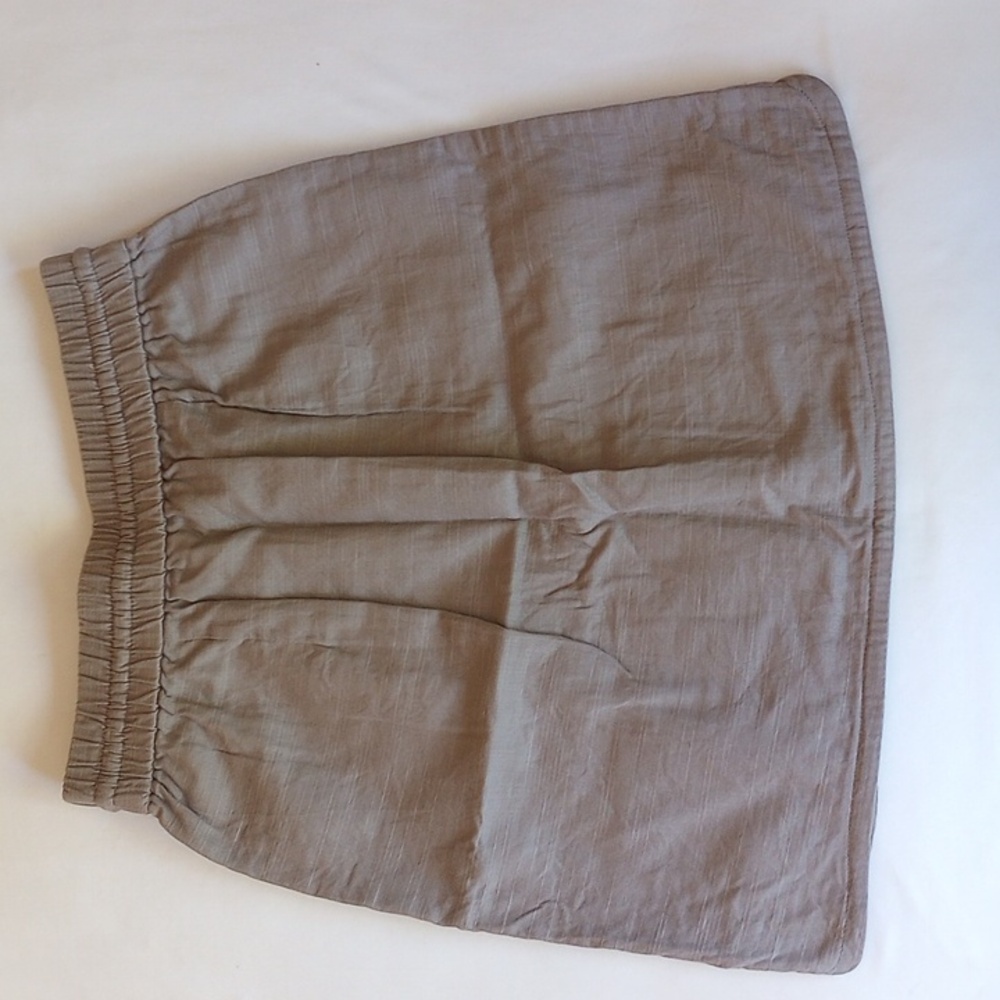 Loft 100% Cotton Linen-Weave Skirt XS Light Khaki  - 50off3 - Picture 2 of 6